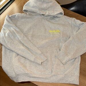 PLAYBOY Light Gray Hoodie with Yellow Logo